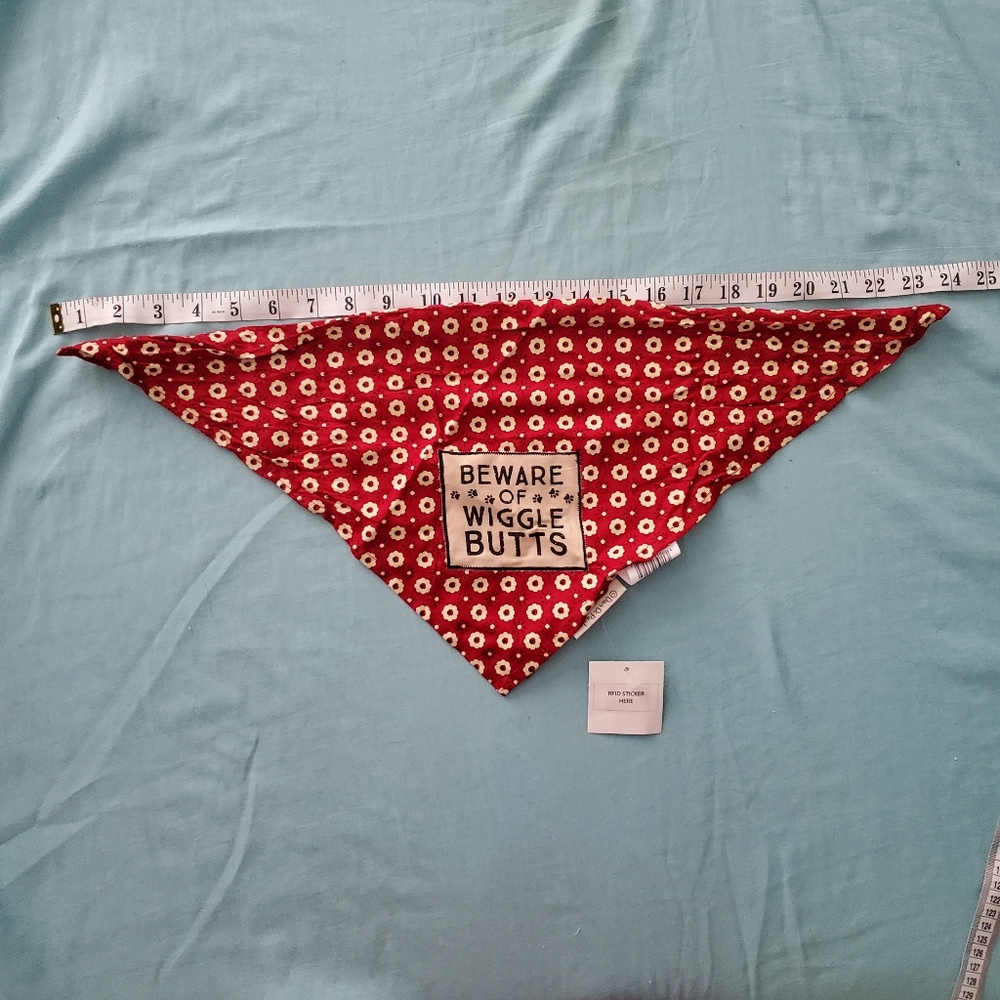 NWT Altar'd State Beware of Wiggle Butts Dog Cat Pet Bandana Red